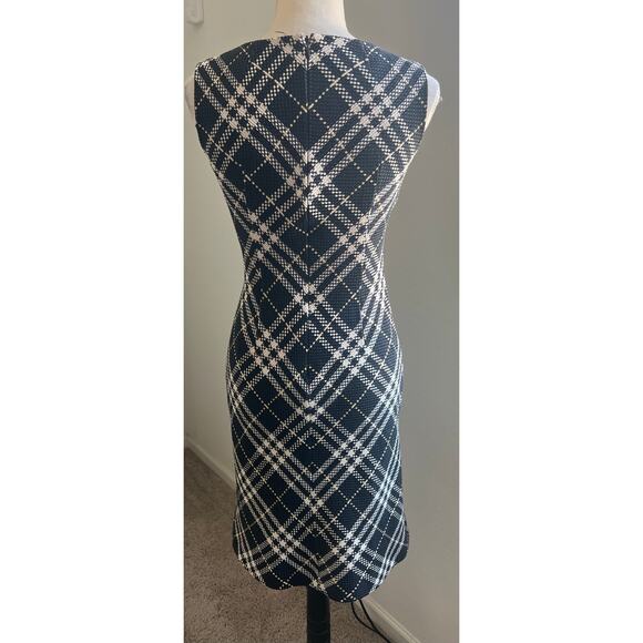 BURBERRY BLUE LABEL Nova Check Sleeveless Cotton Blend Zip Back Dress EU 38 US 4 - Picture 5 of 12